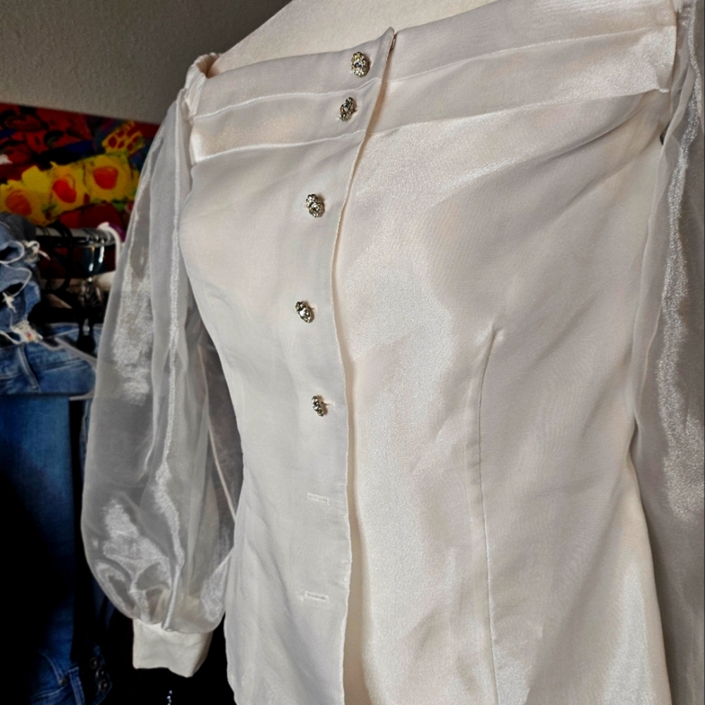Vintage Ann Hobbs for Cattiva  White Blouse